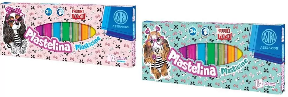 Plastelina Pieski 12 kolorów ASTRA - tantis.pl