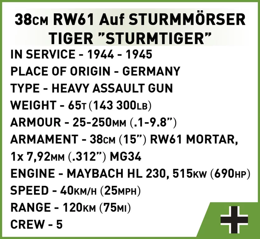Cobi. Historical Collection 38cm Sturmmrser Sturmtiger - tantis.pl