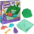 Kinetic Sand. Piasek z foremkami zielony - tantis.pl