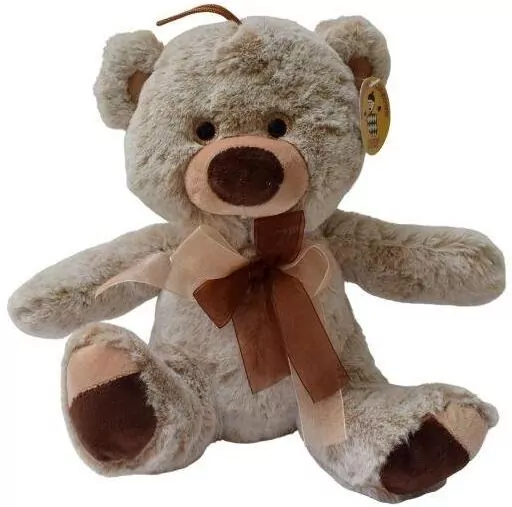 Maskotka pluszowa Miś siedzący z brązowymi dodatkami 25cm 4134 - tantis.pl