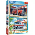 Puzzle 2x24. Wóz strażacki i karetka - tantis.pl