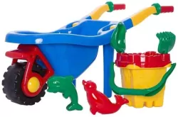 Taczka z kompletem do piasku "Zamek". 6 elementów. MIX