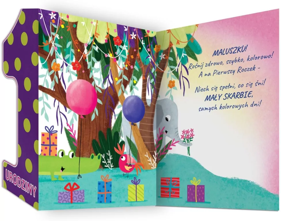 Karnet A5 Urodziny roczek - Panda - tantis.pl