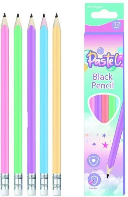 Ołówek z gumką HB trójkątny pastel - tantis.pl