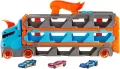 Hot Wheels Wyścigowy transporter 2w1 + 3 auta - tantis.pl
