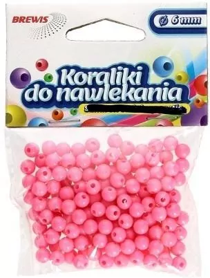 Koraliki do nawlekania różowe. 6mm 16g - tantis.pl