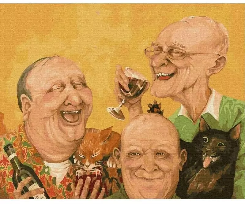 Malowanie po numerach. Starzy przyjaciele 40x50cm - tantis.pl