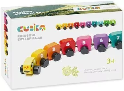 Tęczowa gąsienica drewniana, mix - tantis.pl