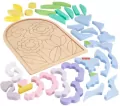 Fisher Price. Drewniane puzzle kwiaty - tantis.pl