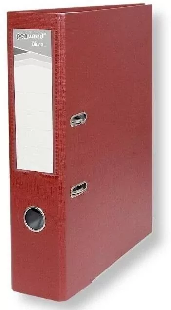 Segregator A4 z okuciem 7,5cm bordowy - tantis.pl
