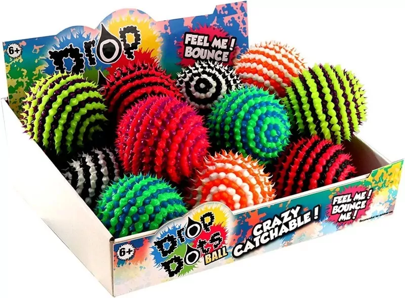 Piłeczka z kolcami Drop Dot 6,5cm mix - tantis.pl