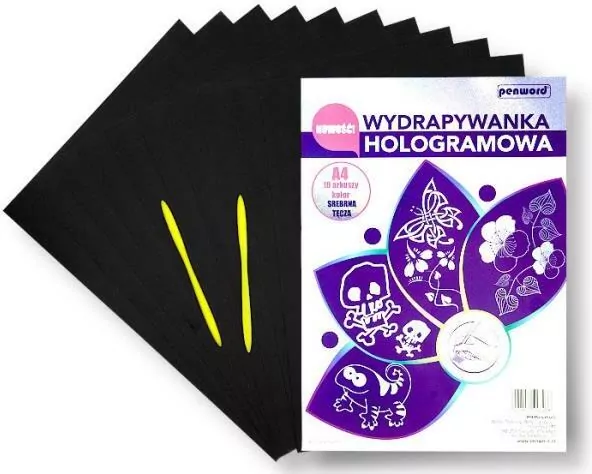 Wydrapywanka hologramowa A4 srebrna tęczowa - tantis.pl