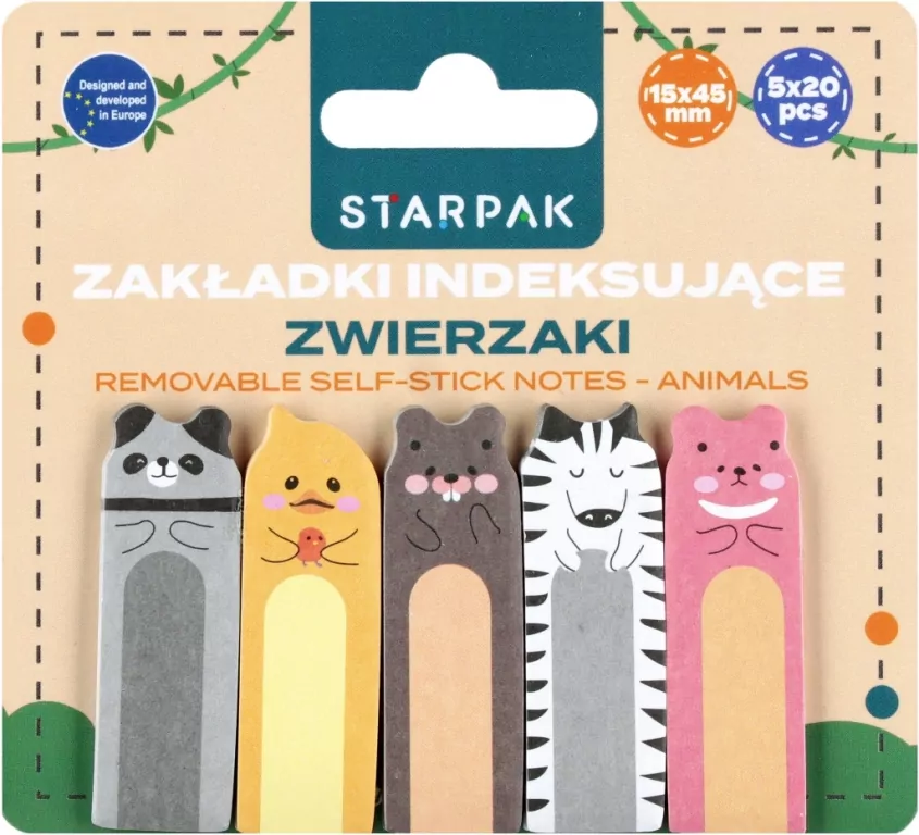 Zakładki indeksujące 5x20k. Animal - tantis.pl