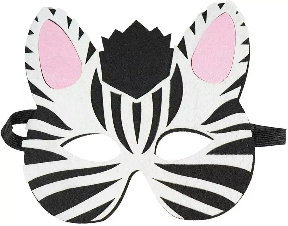 Filcowa maska zwierzątka Zebra - tantis.pl