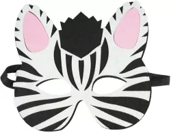 Filcowa maska zwierzątka Zebra