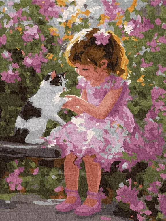 Malowanie po numerach - Zabawy z kotkiem 30x40cm - tantis.pl