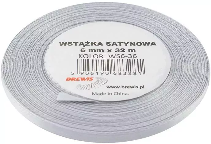 Wstążka satynowa platynowa 6mmx32m - tantis.pl
