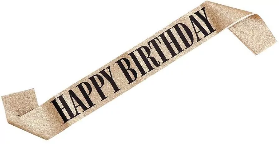 Szarfa Happy Birthday złota - tantis.pl