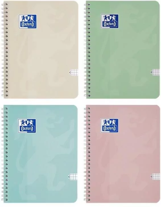 Kołozeszyt Touch Pastel. A5/80K kratka. 5 sztuk - tantis.pl