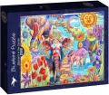 Puzzle 2000 Kolorowe słonie w ogrodzie - tantis.pl
