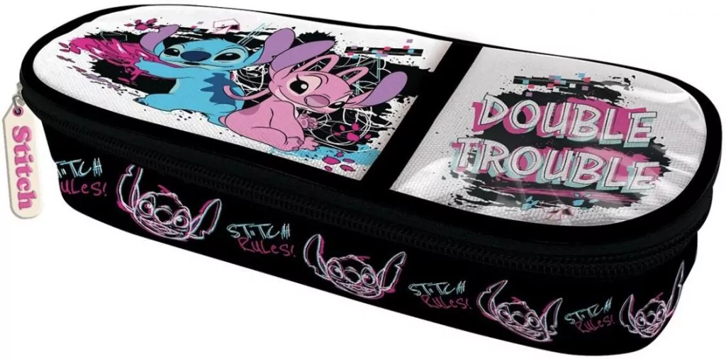 Piórnik szkolny z klapką Stitch Black - tantis.pl