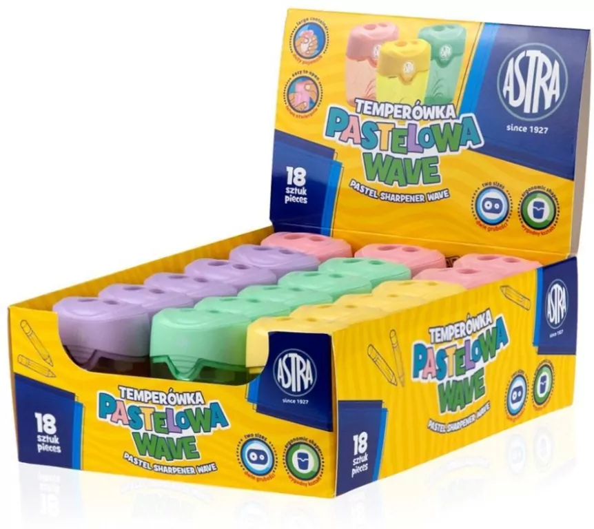 Temperówka z dwoma otworami Wave pastel (18szt) - tantis.pl
