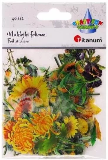 Naklejki foliowe kwiaty 40szt - tantis.pl