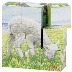 Układanka sześcienna. Zwierzęta wiejskie