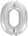 Balon foliowy cyfra 0 Beauty&Charm srebrna 92cm - tantis.pl
