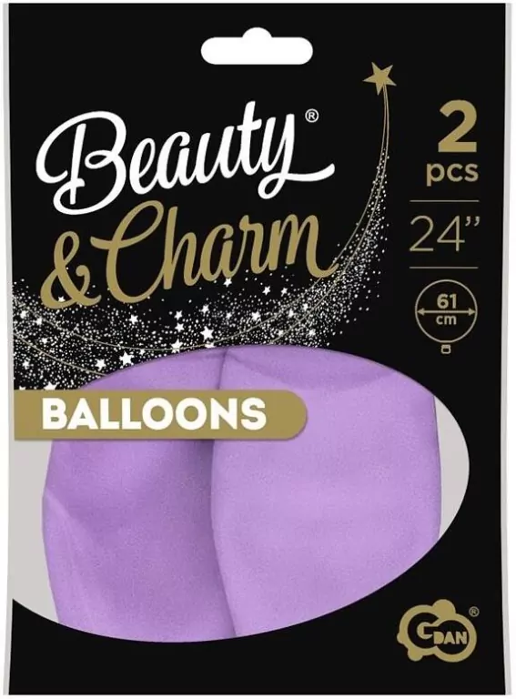 Balony Beauty&Charm makaronowe lawenda 61cm - tantis.pl