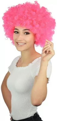 Peruka afro XXL różowa
