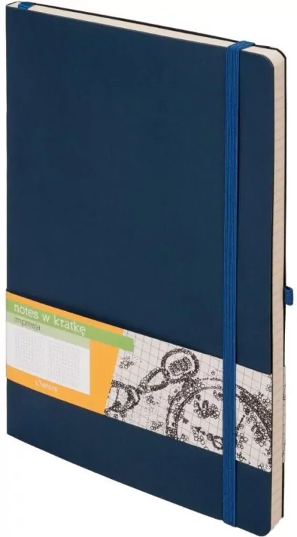 Notes A5 kratka. Impresja granatowy - tantis.pl