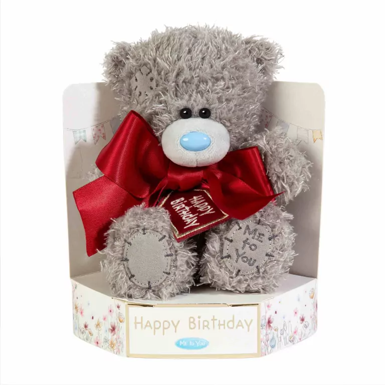 Miś - Happy Birthday z kokardą 18cm - tantis.pl