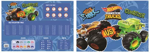 Podkład szkolny dwustronny laminowany Hot Wheels - tantis.pl