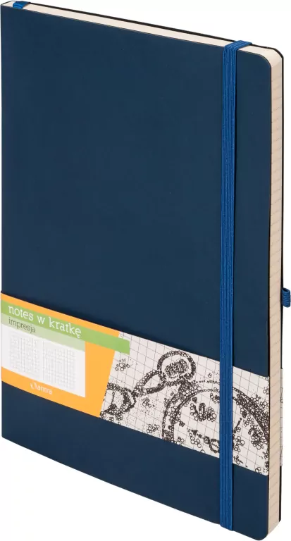 Notes A5 kratka. Impresja granatowy - tantis.pl