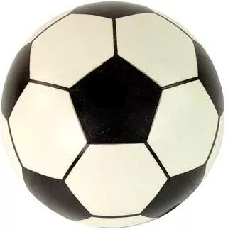 Piłka gumowa biało-czarna 23cm - tantis.pl