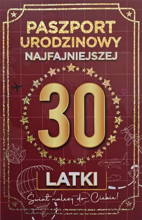Karnet Urodziny 30 Nowy paszport damskie - tantis.pl