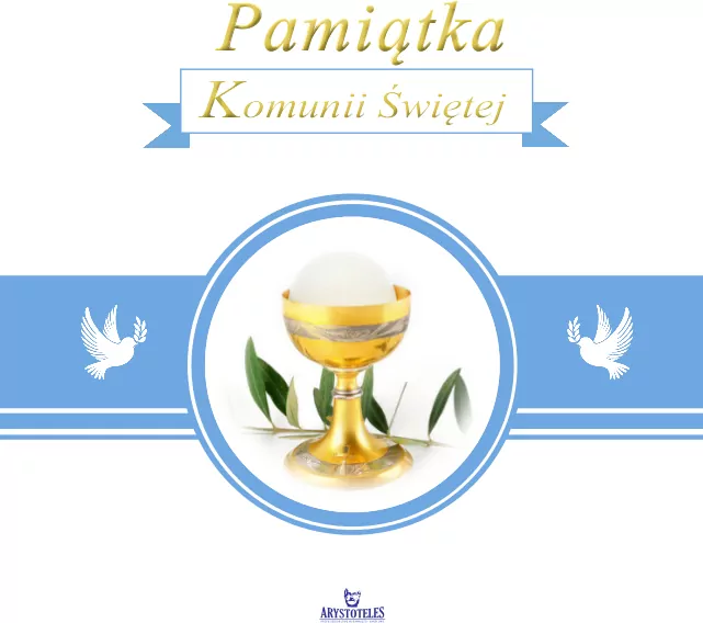 Pamiątka Komunii Świętej - niebieska - tantis.pl