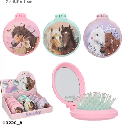 Szczotka składana z lusterkiem Miss Melody 1szt.mix 13220A