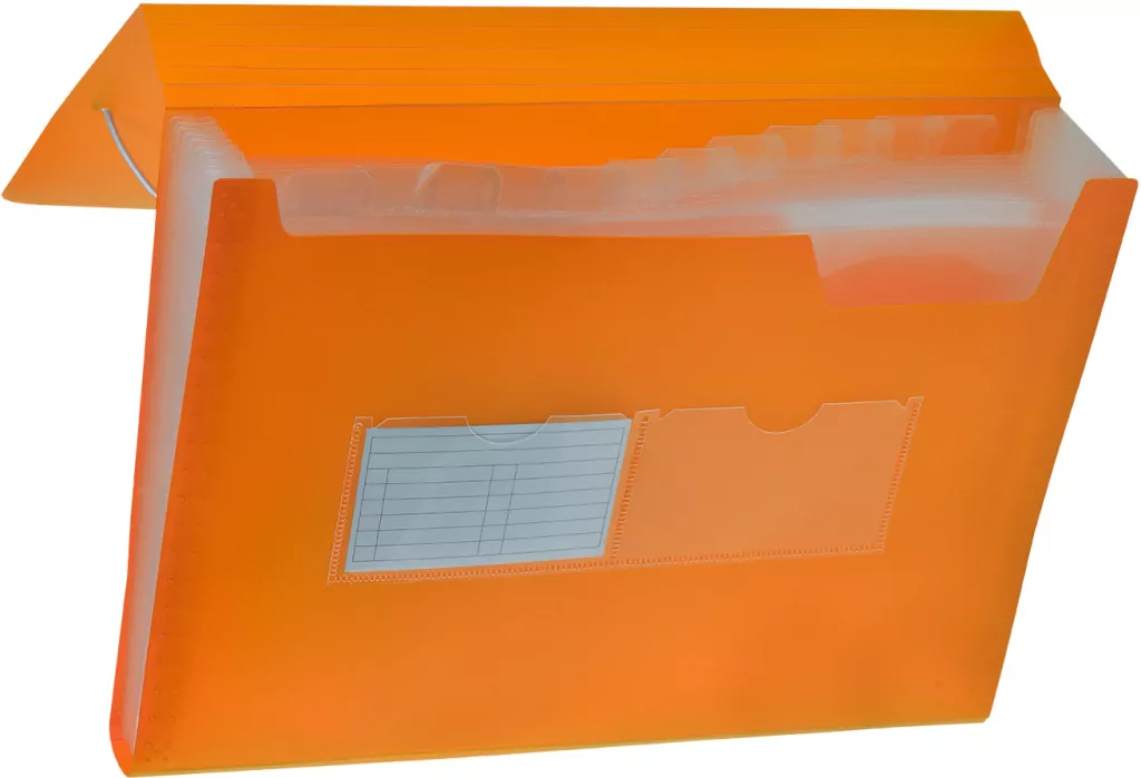 Teczka harmonijkowa A4 z gumką. Pomarańczowa - tantis.pl
