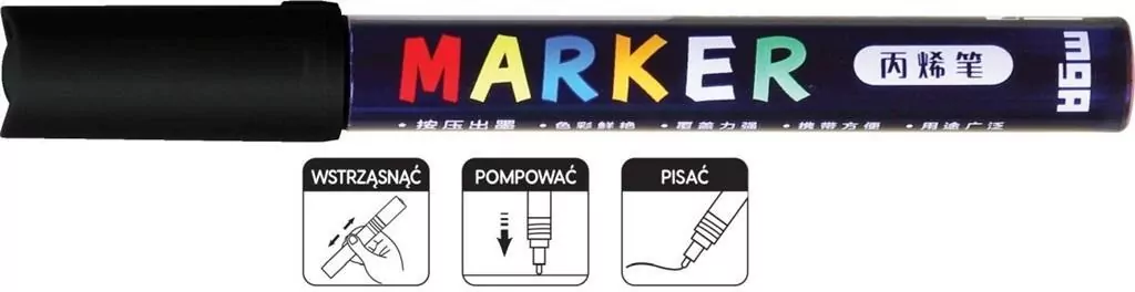 Marker akrylowy 1-2mm czarny  M&G - tantis.pl