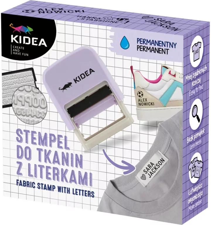 Stempel do tkanin z literkami KIDEA - tantis.pl