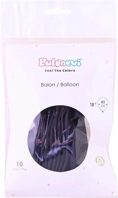 Balony lateksowe Pastel czarne 45cm - tantis.pl