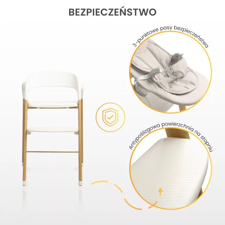 Caretero Krzesełko do karmienia Triplo beige - tantis.pl