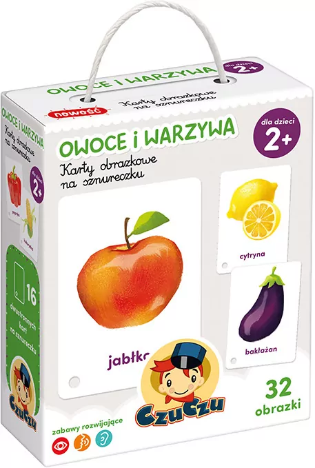 CzuCzu. Karty obrazkowe na sznurku Owoce i warzywa 2+ - tantis.pl