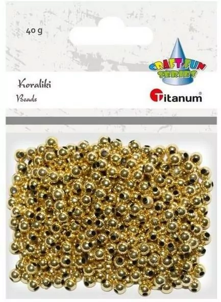 Koraliki plastikowe 40g złote - tantis.pl