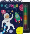 Kosmos. Kolorowanki, naklejki, 4 neonowe markery - tantis.pl