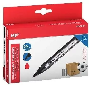 Marker permanentny 2,0/3,0mm czerwony (12szt) - tantis.pl