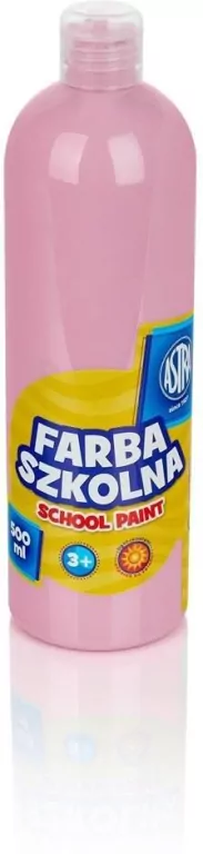 Astra. Farba szkolna różowa jasna 500ml - tantis.pl
