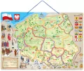 Mapa magnetyczna Polski ze zdjęciami i grą planszową 3w1 91234 Woody - tantis.pl